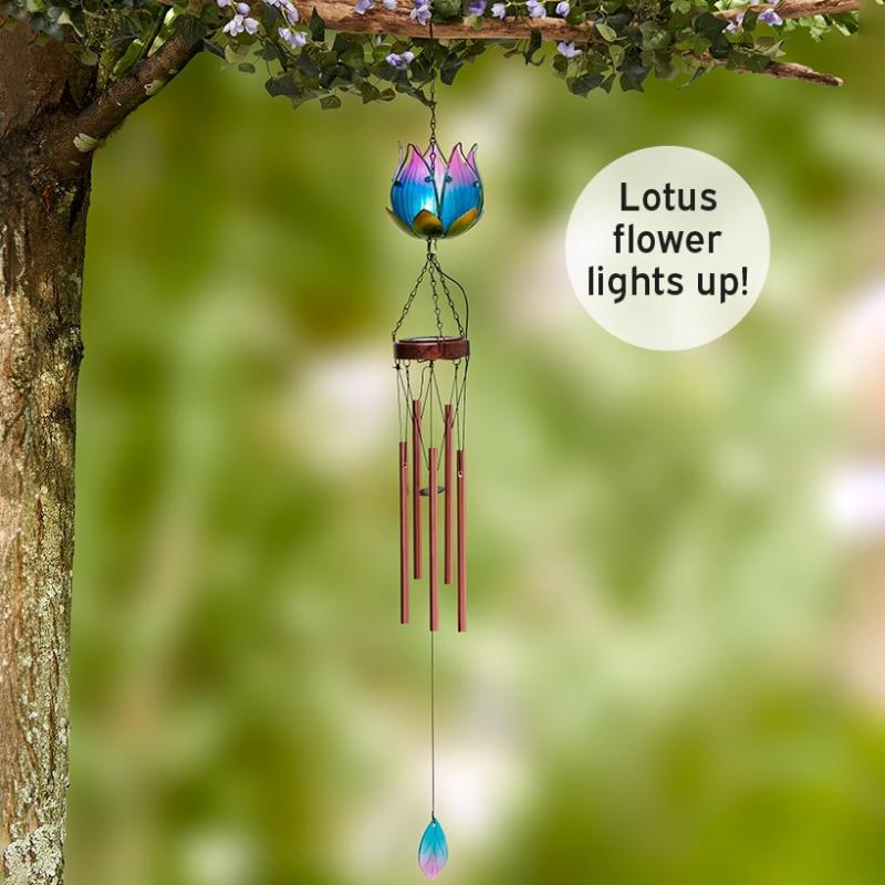 Garden Accents | Solar Floral Windchime Garden & Outdoors Garden Accents