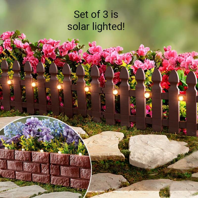 Solar & Outdoor Lighting | Sets Of 3 Decorative Solar Fence Panels Garden & Outdoors Outdoor Decor